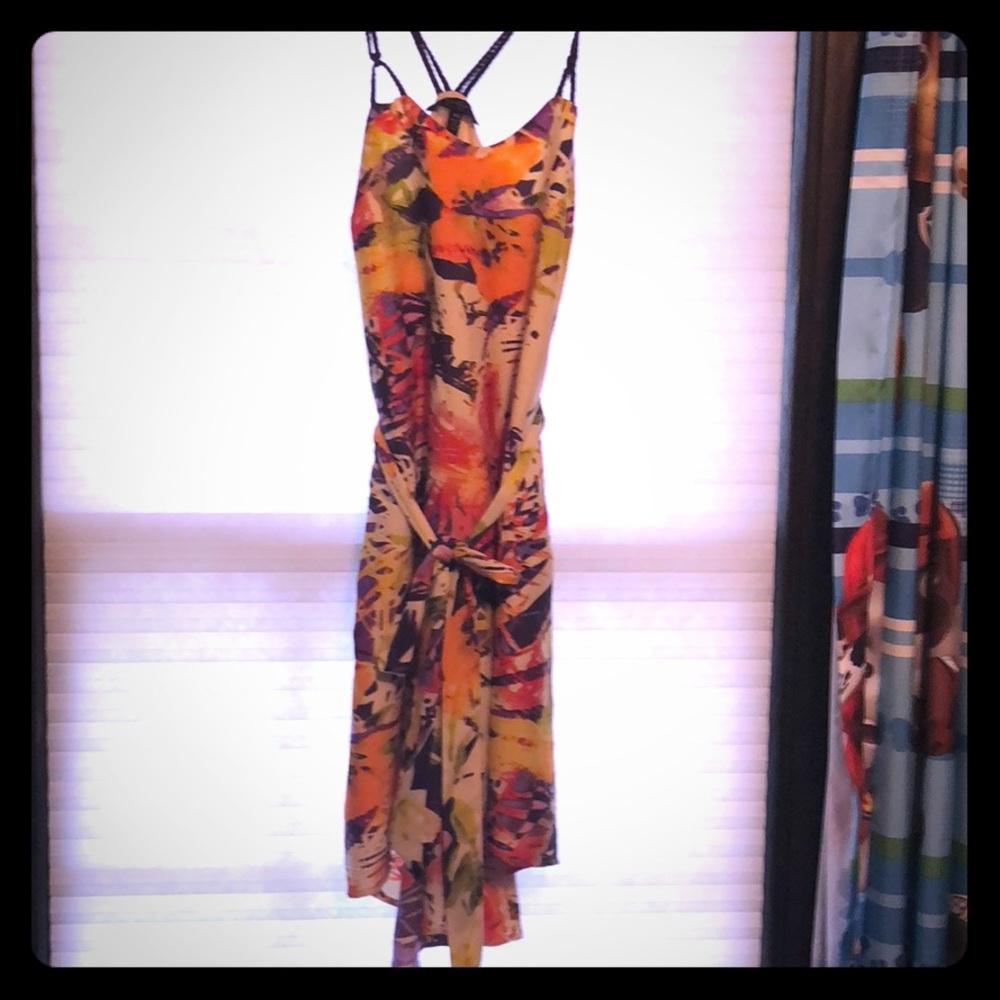 Floral Slight‎ High-Low Strapy Dress
